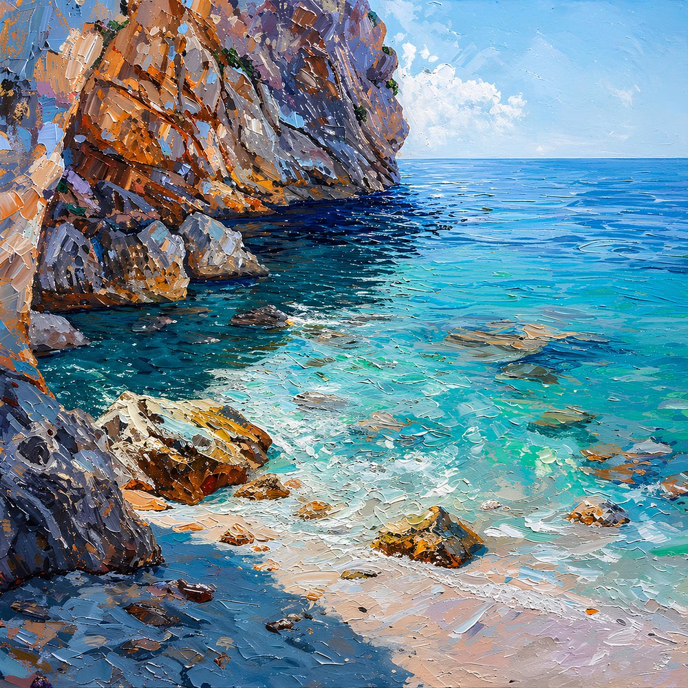 La côte méditerranéenne aux eaux turquoise - Avanesova Elena