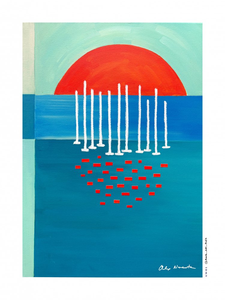 Coucher de soleil abstrait serein - Awol Art Alex