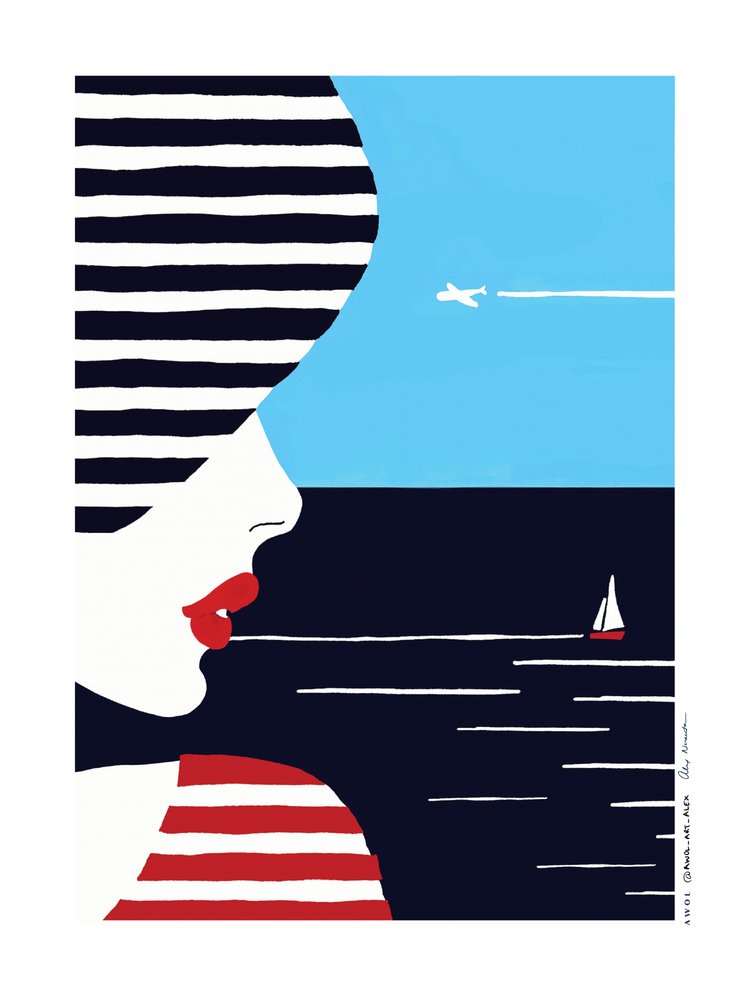 Une femme contemplant la mer - Awol Art Alex