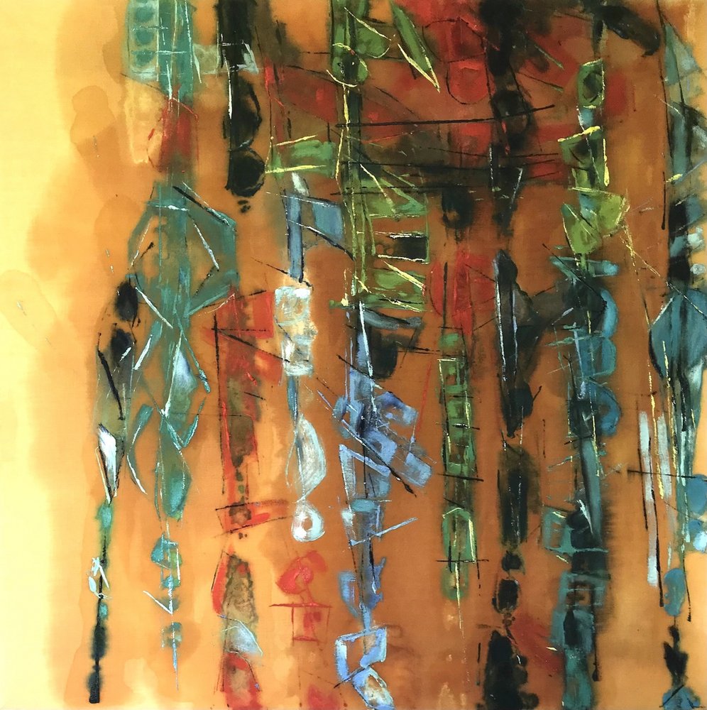 Colonnes abstraites colorées - Barbara Piatti