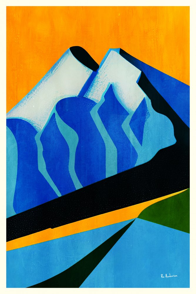 Sommets de montagne abstraits - Bo Anderson