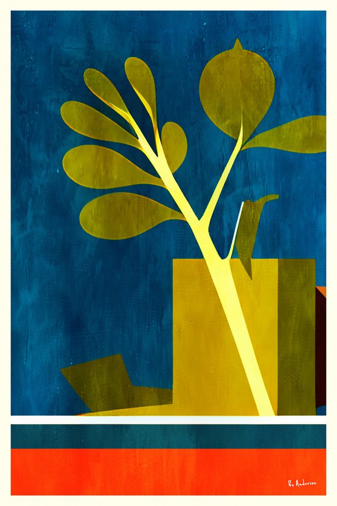 Nature morte géométrique avec des plantes - Bo Anderson