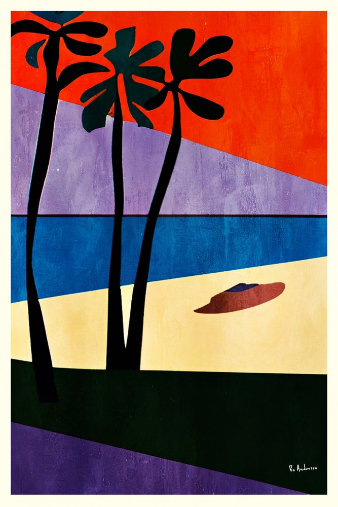 Palmiers au coucher de soleil tropical - Bo Anderson