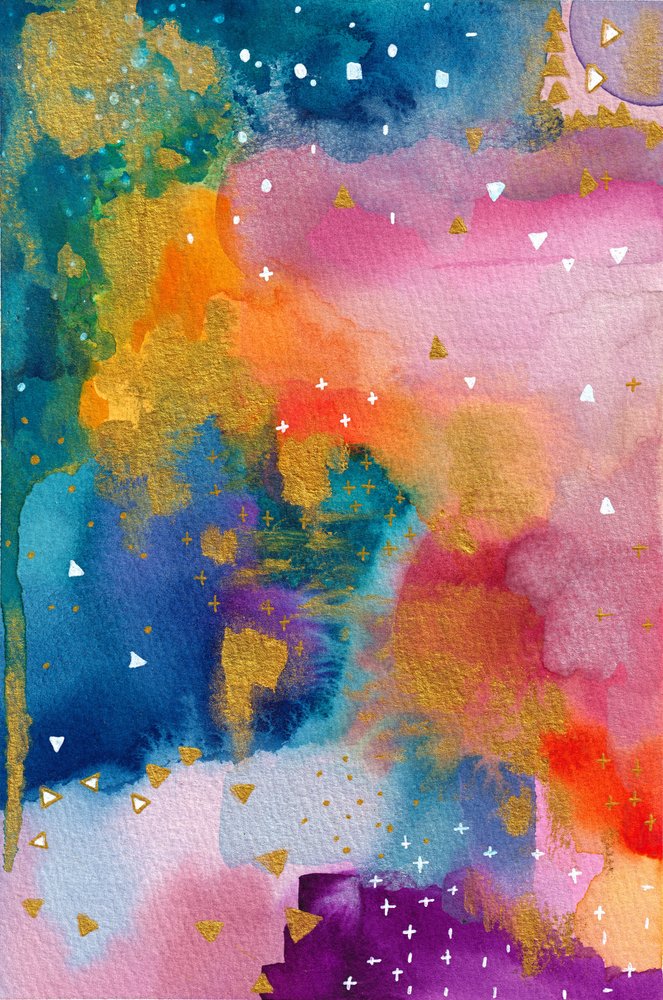 Abstrait « Or éclatant » - Camille Contini