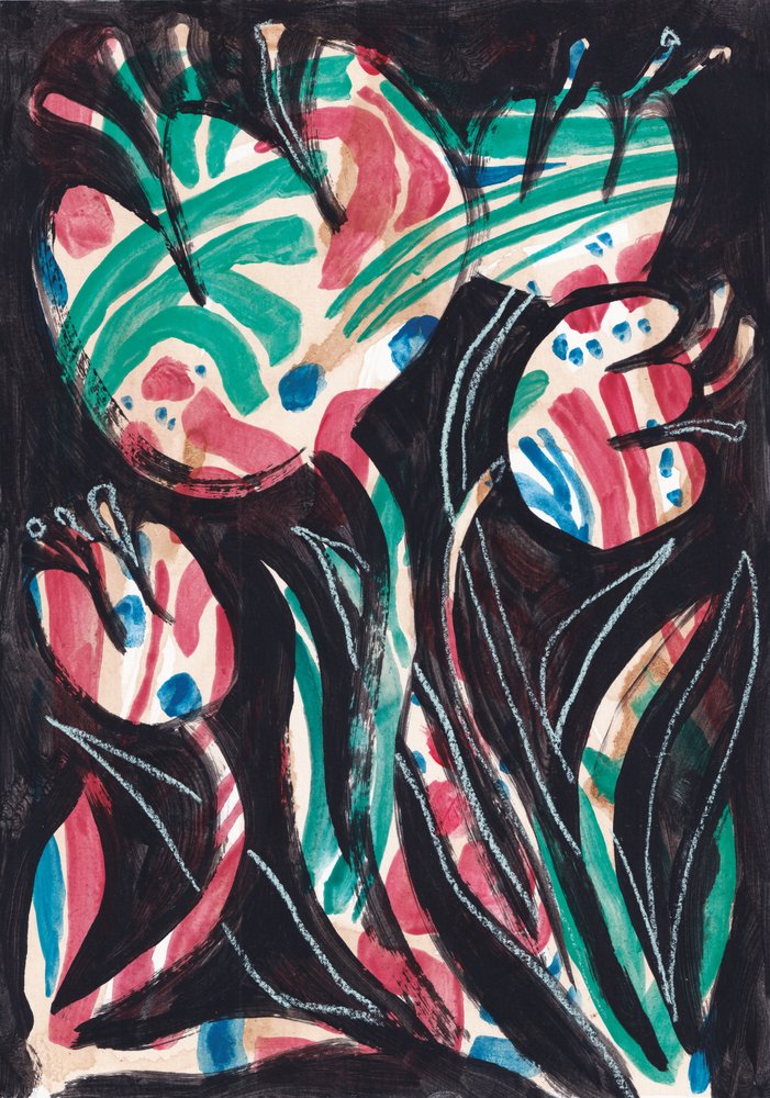 Fleurs abstraites aux couleurs vives - Catalina Somolinos