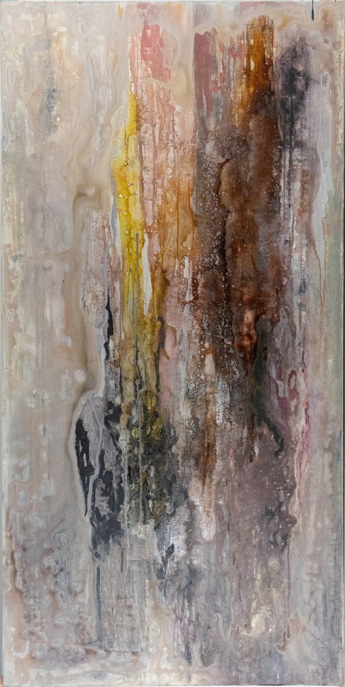 Couleurs terreuses et abstraites en coulures - Charlotte Olsson