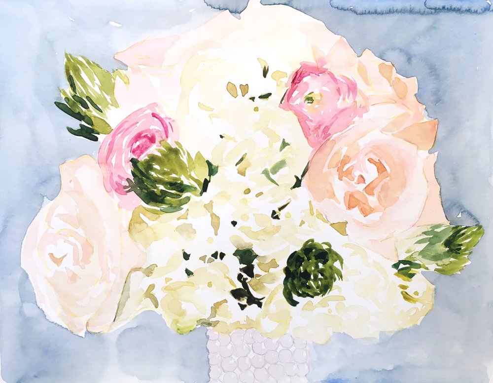 Blush Floral Bouquet - Christine Lindstrom