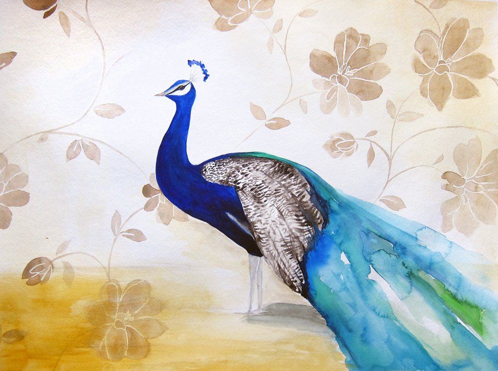 Élégant paon bleu - Christine Lindstrom
