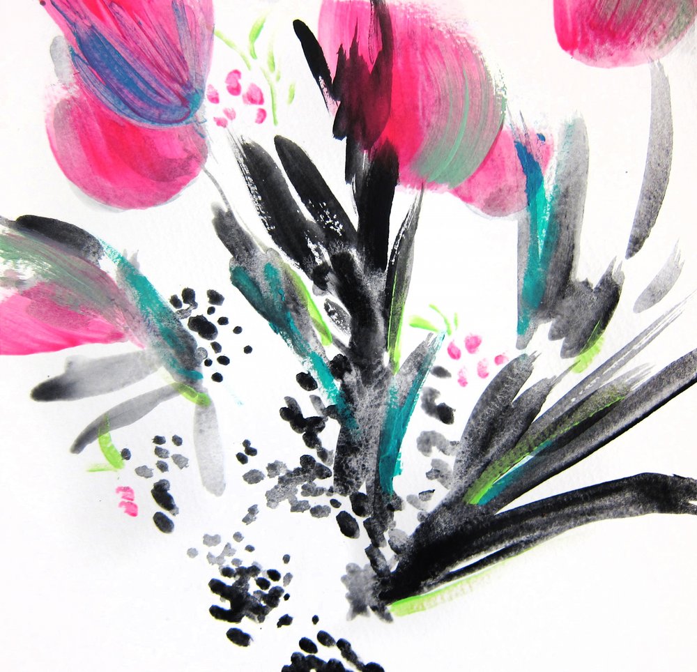 Abstrait floral éclatant - Christine Lindstrom