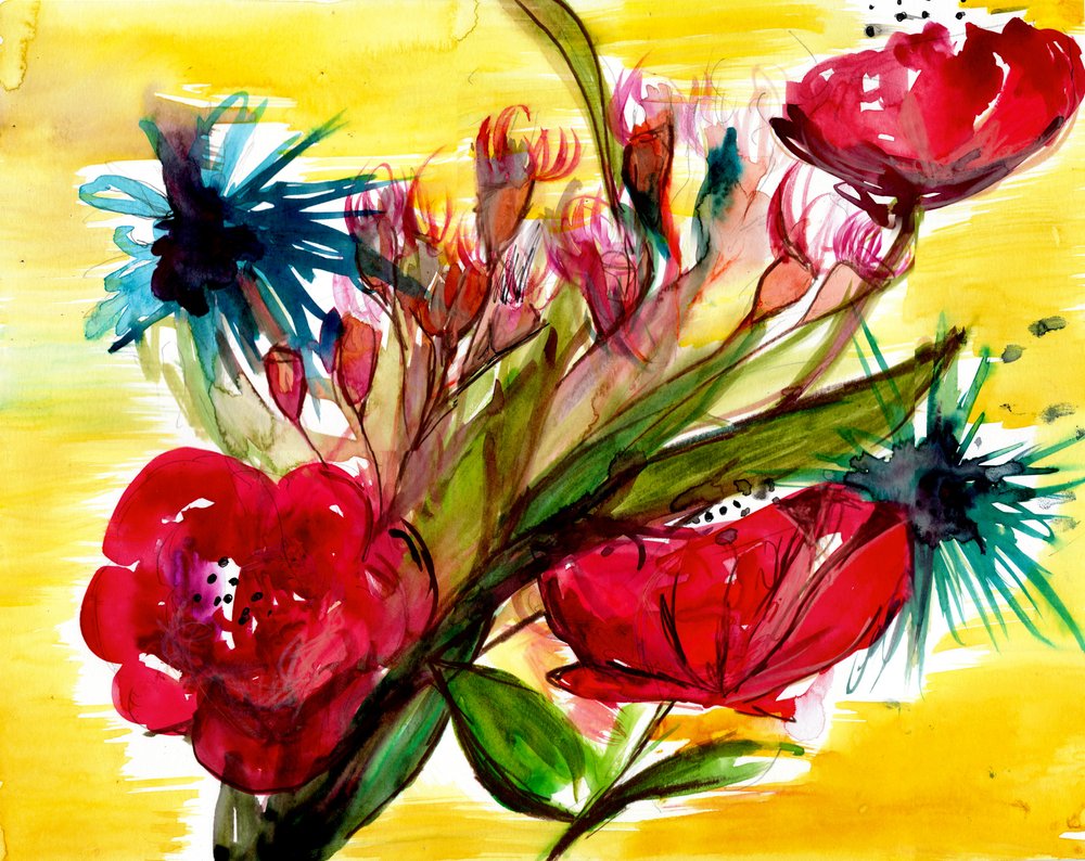 Bouquet floral éclatant - Christine Lindstrom