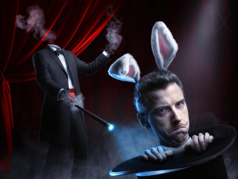 Le tour du magicien avec la tête de lapin - Christophe Kiciak
