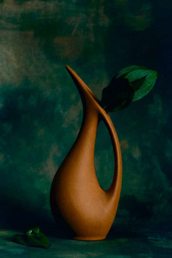 Vase sculptural vert foncé - Cicek Kiral