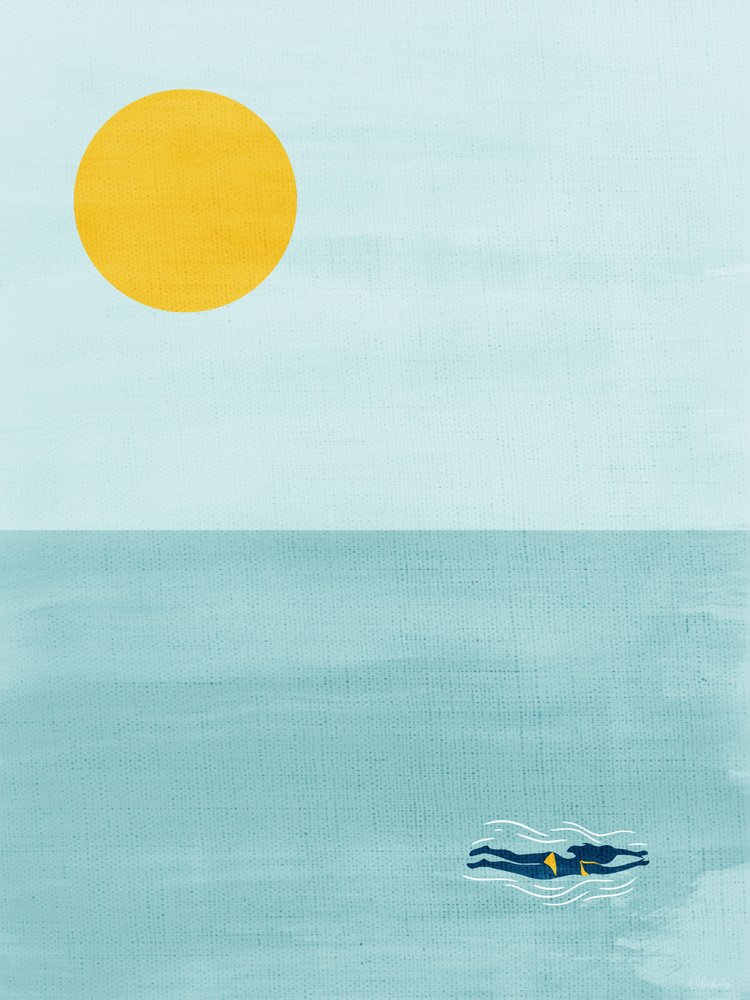 Nageur sous le soleil de l