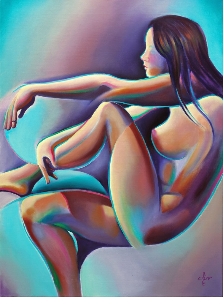 Figure nue colorée - Corné Akkers