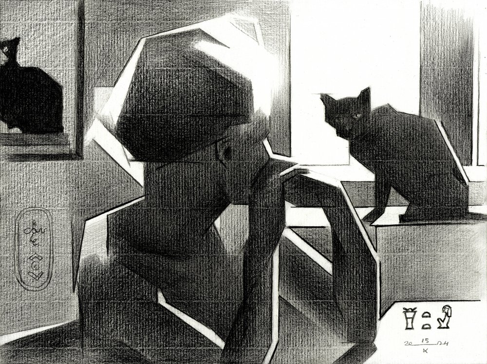 La reine égyptienne et le chat noir - Corné Akkers