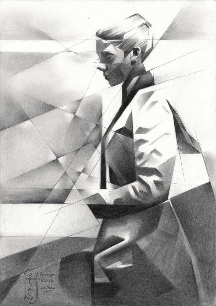 Portrait géométrique moderne - Corné Akkers