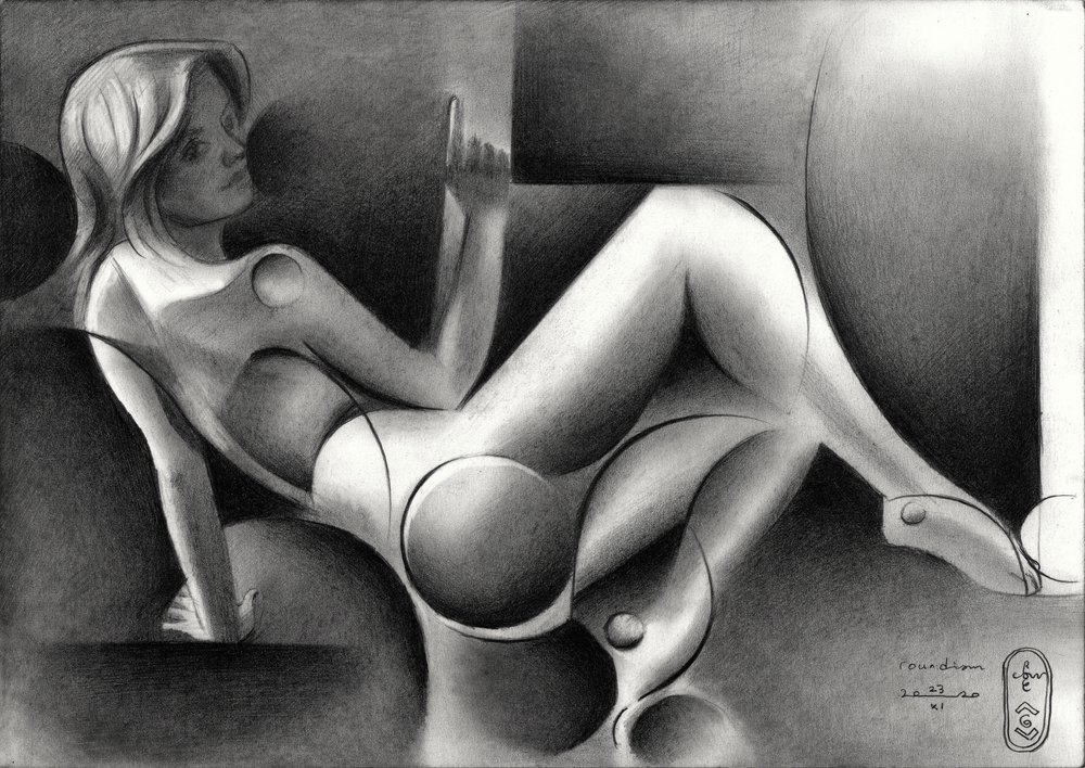 Femme allongée stylisée - Corné Akkers