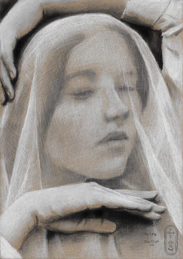 Femme sereine voilée - Corné Akkers