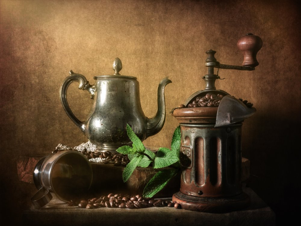 Théière rustique servant également de moulin à café - Cristiano Giani