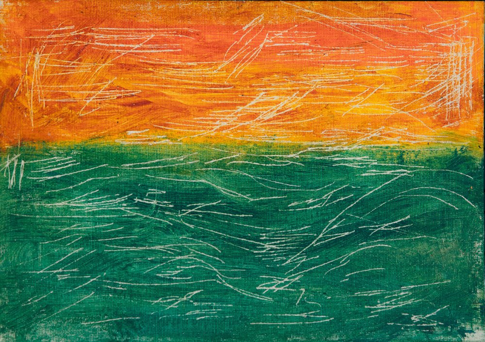 Horizon orange et vert - Dale Hefer
