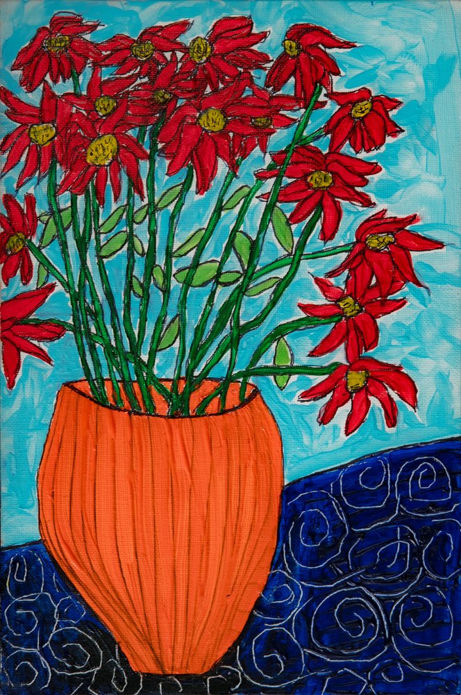 Fleurs rouges éclatantes - Dale Hefer