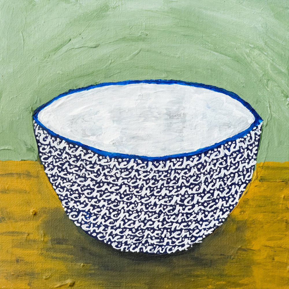 Bol bleu à motifs - Dale Hefer & Family
