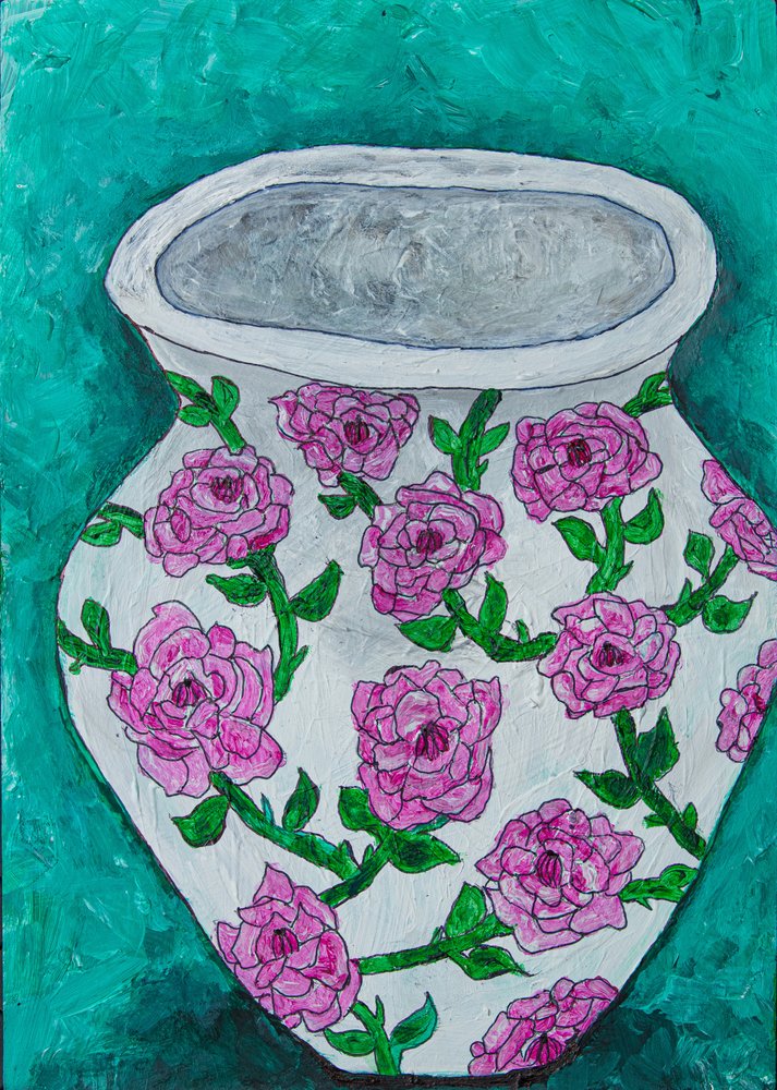 Vase de roses roses - Dale Hefer & Family