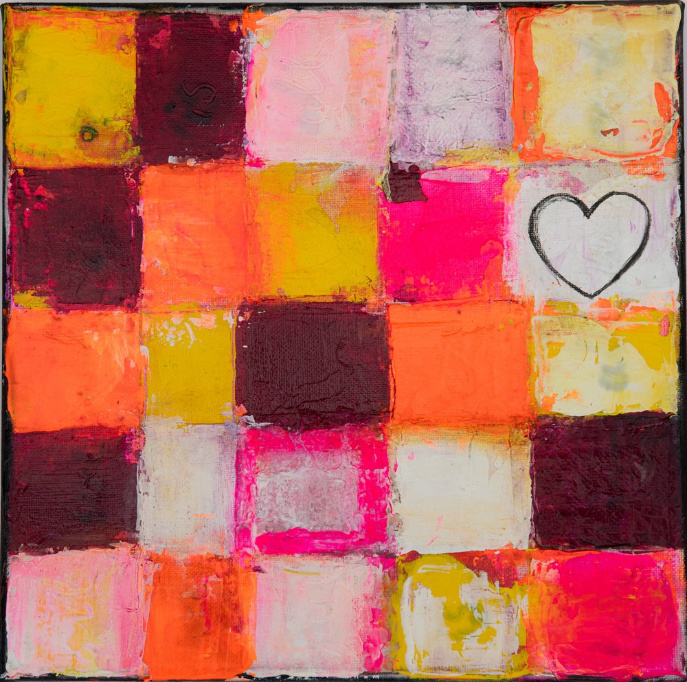 Cœur en grille coloré - Deb Chaney