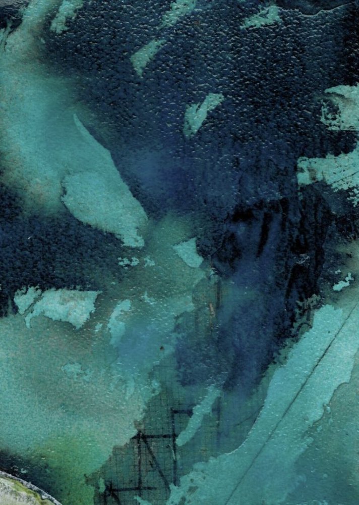 Flux abstrait bleu sarcelle foncé - Deb Chaney