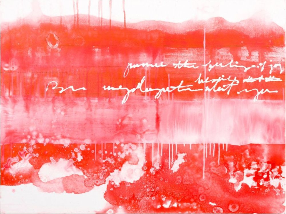 Calligraphie abstraite rouge - Deb Chaney