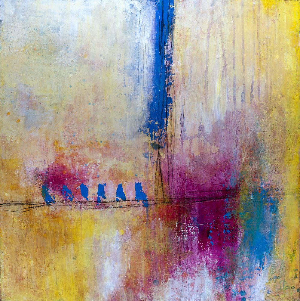 Oiseaux abstraits aux couleurs vives - Deb Chaney