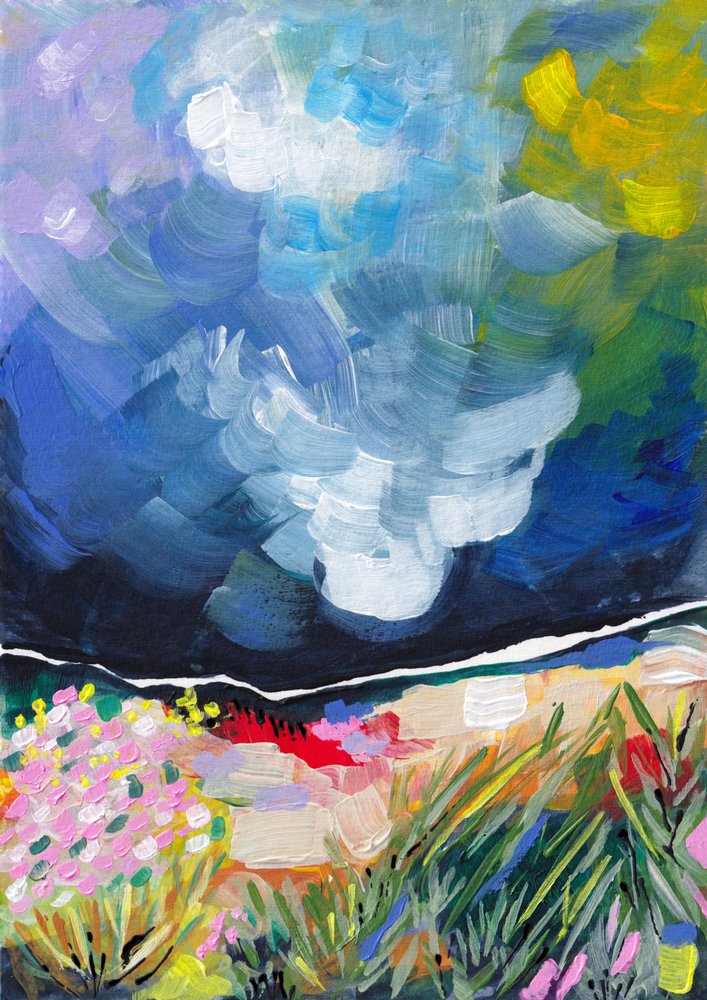 Ciel abstrait aux couleurs vives - Dirkie Nell