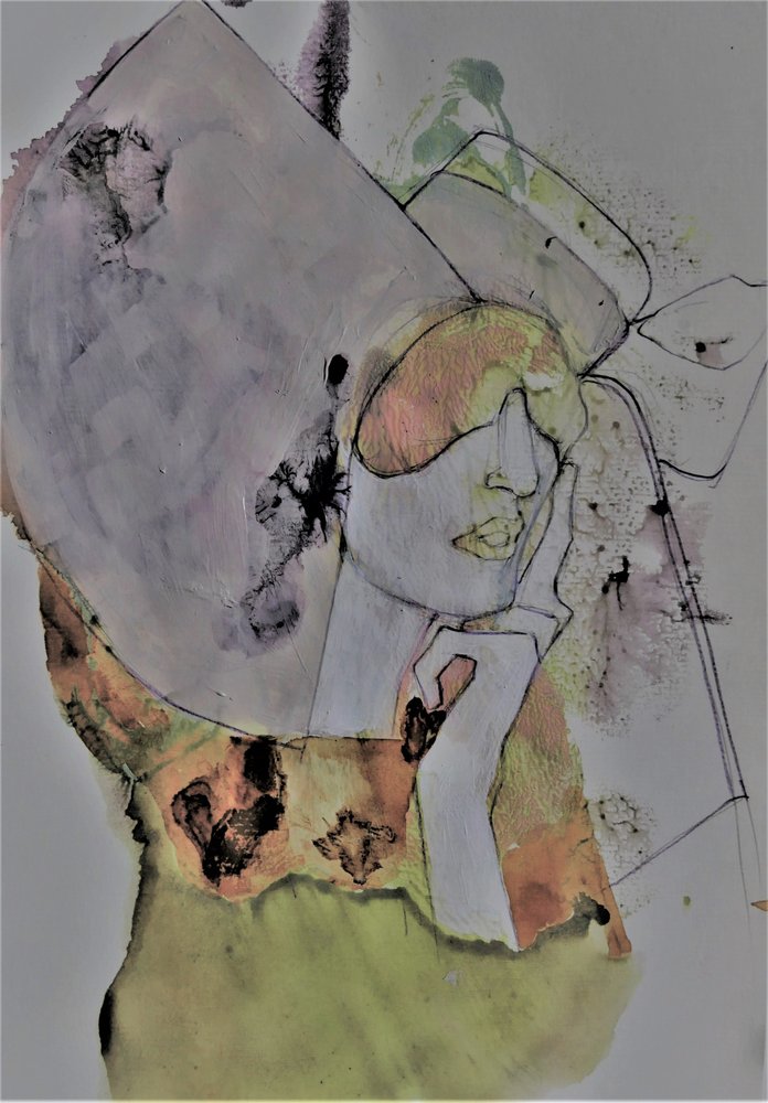 Femme pensive (abstraite) - Doris Schmitz