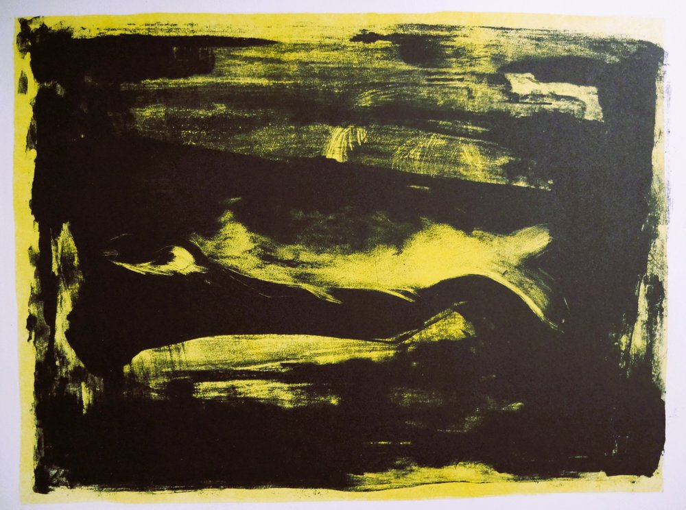 Jaune vif, sombre, abstrait - Doris Schmitz