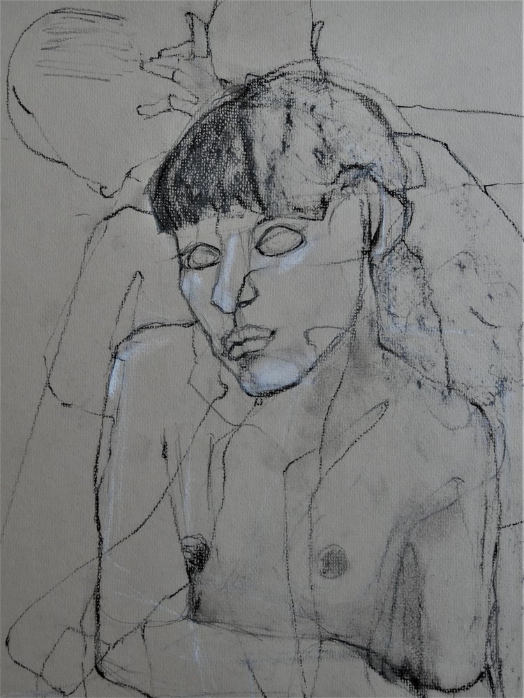 Figure nue au fusain - Doris Schmitz