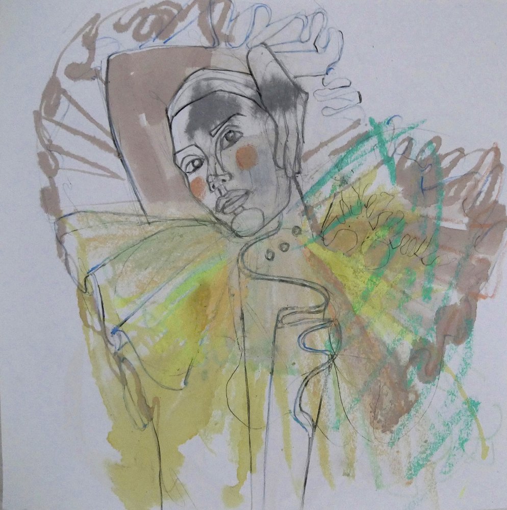 Portrait abstrait coloré - Doris Schmitz