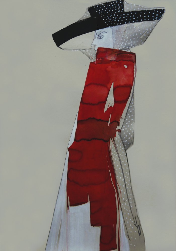 Une élégante dame en rouge - Doris Schmitz