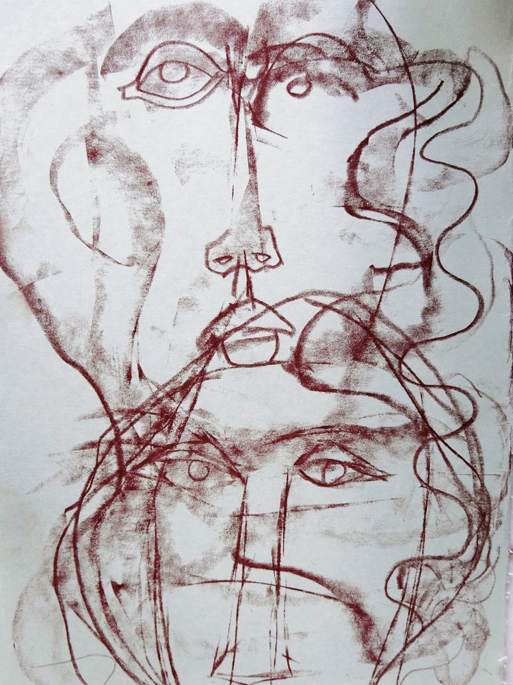 Visages cubistes expressifs - Doris Schmitz