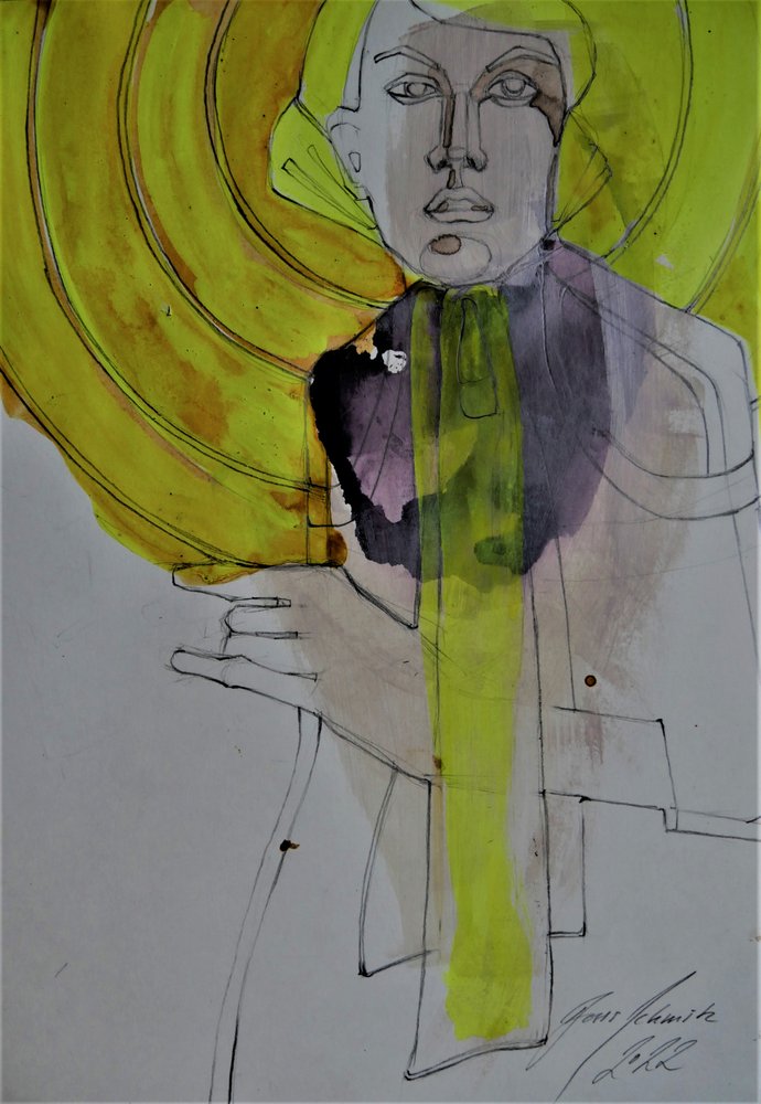 Portrait jaune expressif - Doris Schmitz