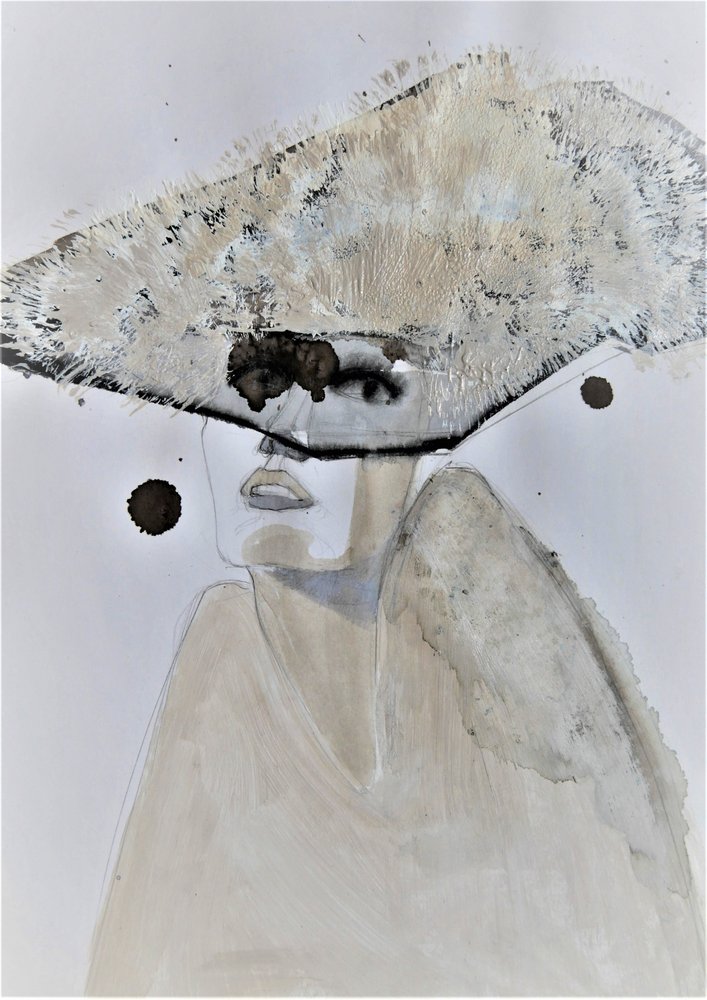 Portrait au chapeau mystérieux - Doris Schmitz