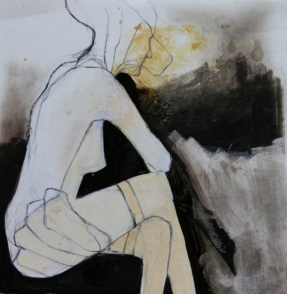 Femme assise, pensive - Doris Schmitz