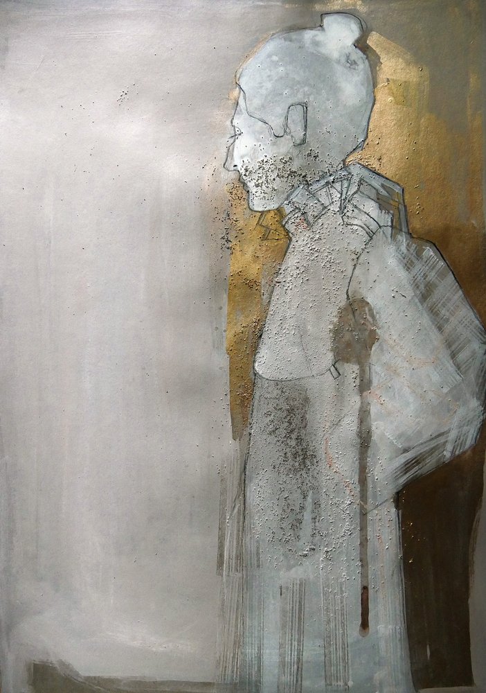 Figure abstraite sereine en or - Doris Schmitz