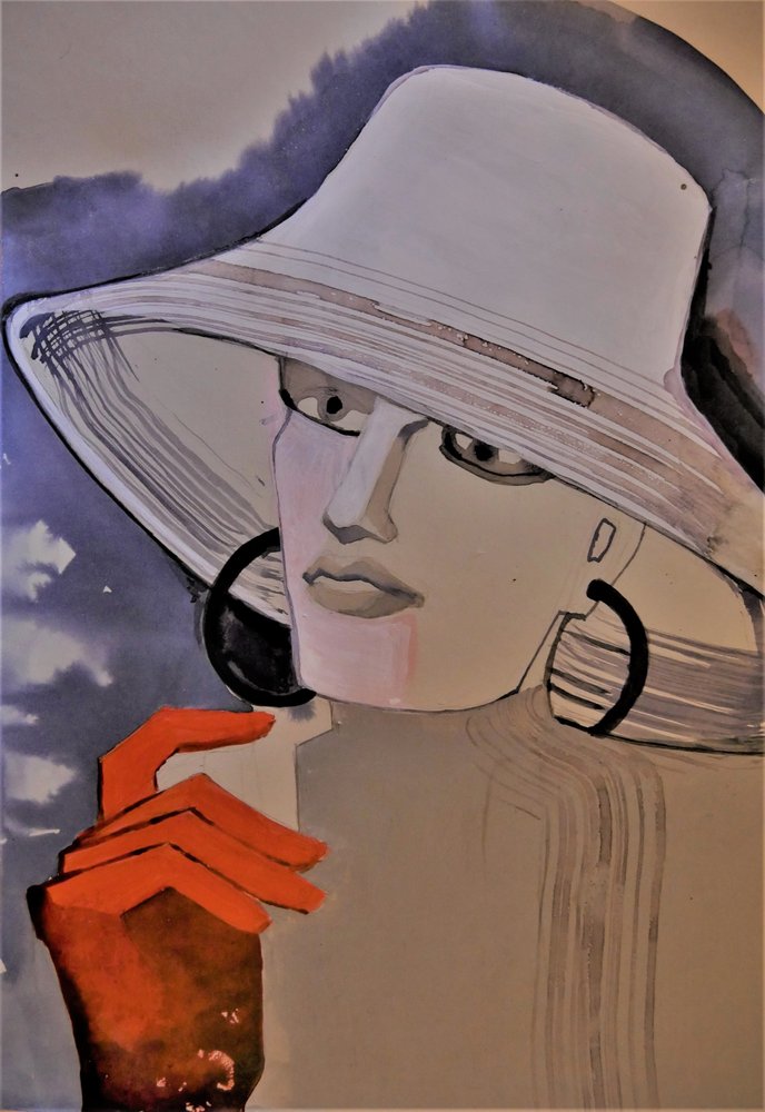 Une femme élégante coiffée d