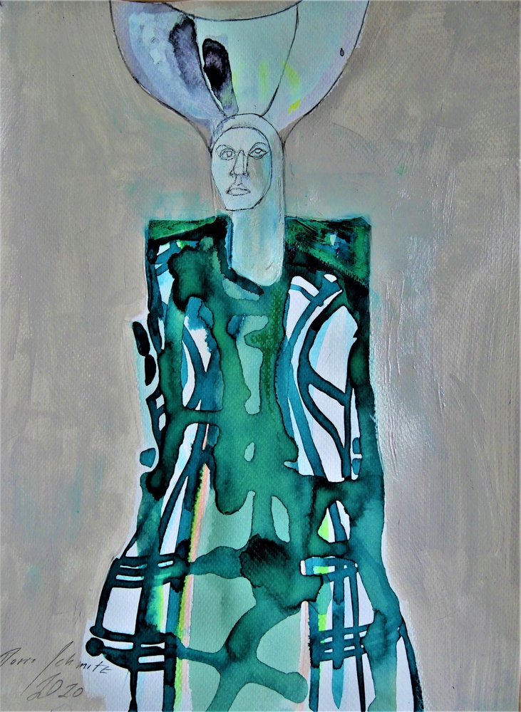 Femme verte stylisée - Doris Schmitz