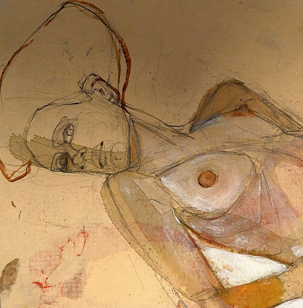 Femme pensif, allongée - Doris Schmitz
