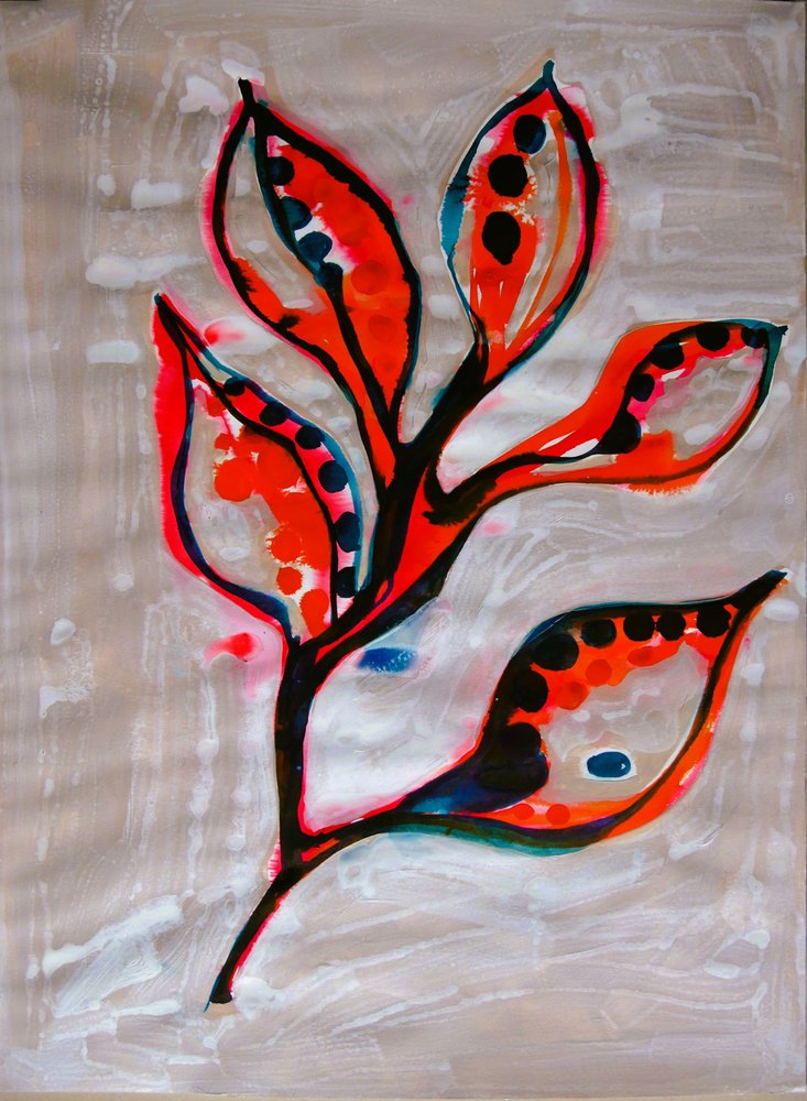 Abstrait botanique éclatant - Doris Schmitz