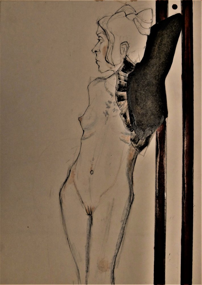 Figure nue ailée - Doris Schmitz
