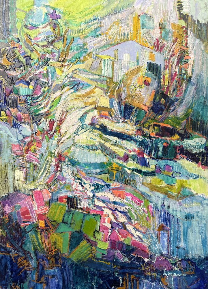 Village abstrait et coloré - Dorothy Fagan
