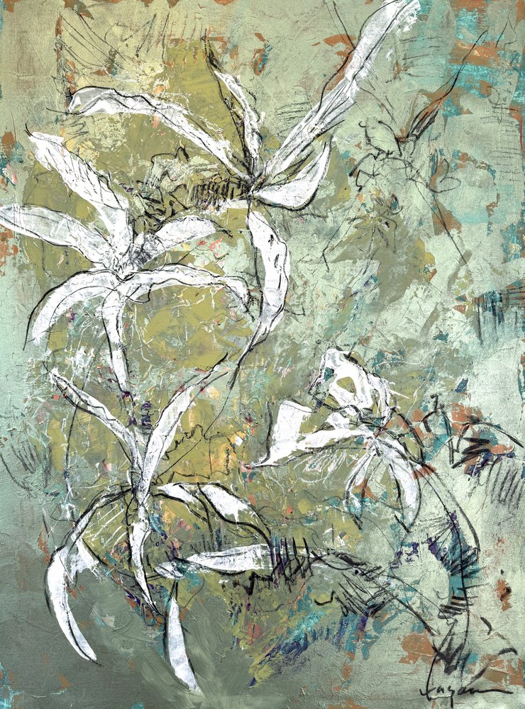 Abstrait floral vert - Dorothy Fagan