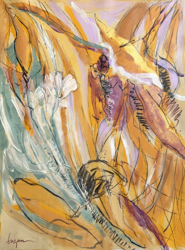 Motifs botaniques abstraits aux couleurs vives - Dorothy Fagan